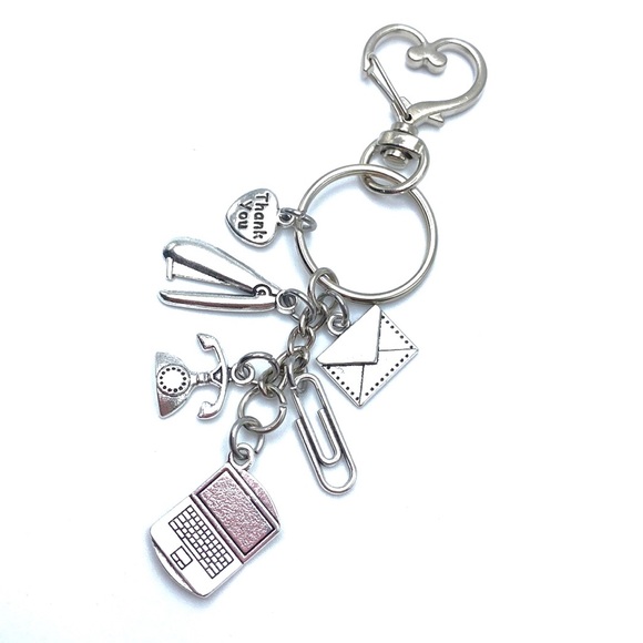 Secretary Keychain Purse Charm Officer Worker Thank You Appreciation Gift - Picture 3 of 4